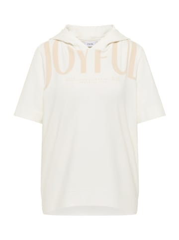 Cecil Kapuzenshirt mit Wording in Weiß