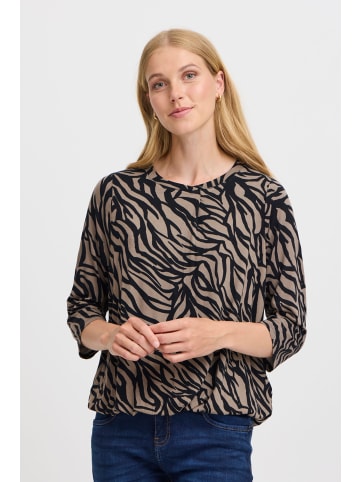 Fransa T-shirt FRFLORA Regular fit in Walnut w. Black AOP AO24