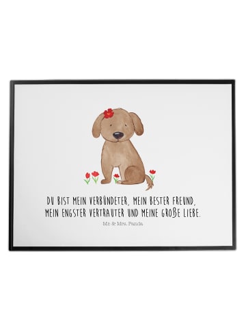 Mr. & Mrs. Panda Tischschutz Hund Dame mit Spruch in Weiß