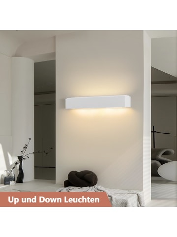 ZMH Wandleuchte in weiß G9 Up and Down Design L 52CM Gips Modern Hallampe