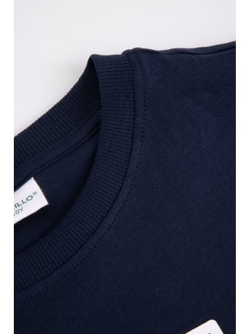 Coccodrillo Baumwoll-T-Shirt mit kurzen Ärmeln in dunkelblau