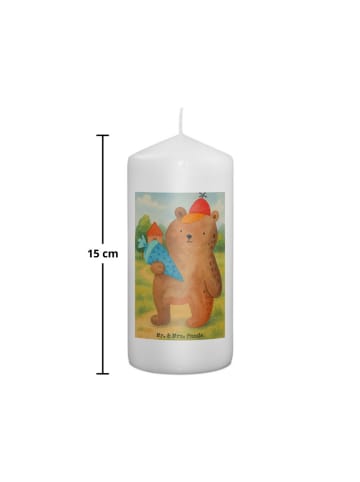 Mr. & Mrs. Panda Weihnachtskerze Bär Schultüte Design ohne Spruch in Weiß