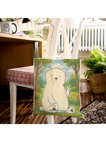 Mr. & Mrs. Panda Umhängetasche Eisbär Faul Design ohne Spruch in Weiß