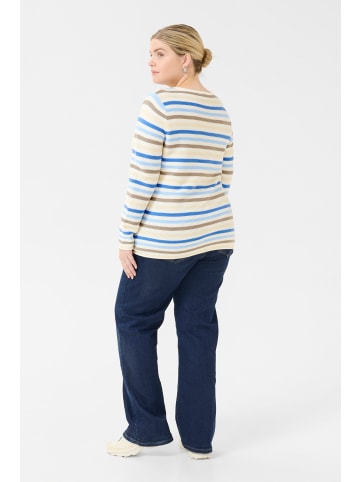 KAFFE curve Strickpullover KCninka Regular fit in Blue/Nature/Chalk Stripe
