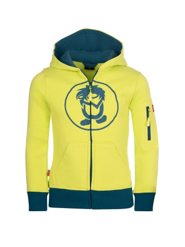 Trollkids Hoodie Pullover mit Kapuze "Sortland" in Limegelb/Petrolblau