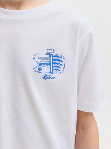 JACK & JONES Junior T-Shirt Kurzarm Jorvacation Bio-Baumwolle in bright white portugal