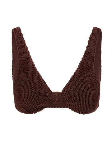 Moda Minx Bikini Top Scrunch Knot in Braun