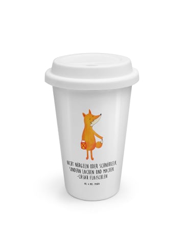 Mr. & Mrs. Panda To Go Becher Fuchs Laterne mit Spruch in Weiß