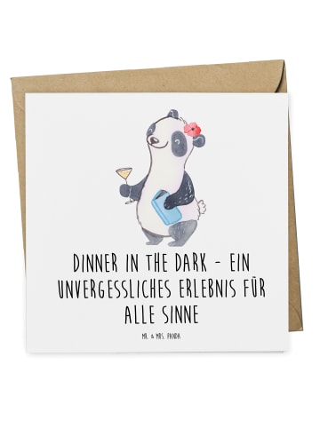 Mr. & Mrs. Panda Gutschein Dinner in the Dark Erlebnis mit Spruch in Weiß