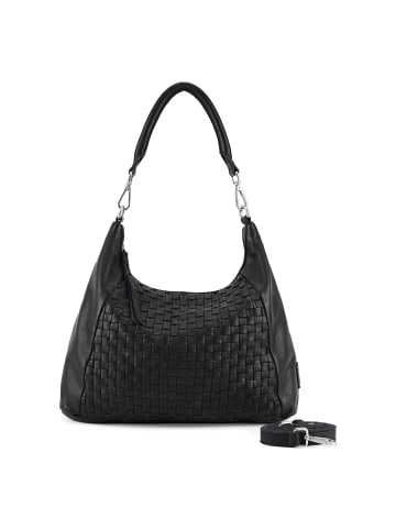 FREDs BRUDER Calm Weave Schultertasche Leder 38 cm in black