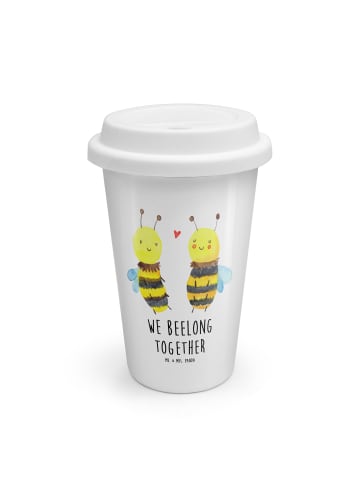 Mr. & Mrs. Panda Kaffeebecher Biene Verliebt mit Spruch in Weiß