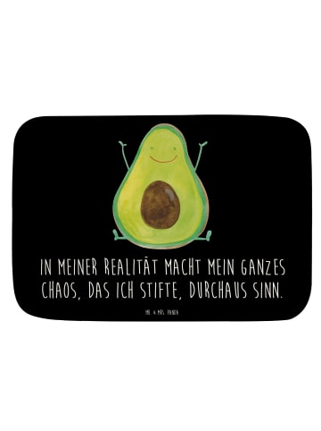 Mr. & Mrs. Panda Badteppich Avocado Glücklich mit Spruch in Schwarz