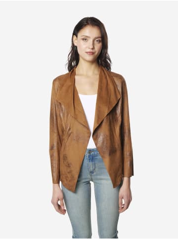 KOROSHI Offene jacke für damen im leder-look. in braun