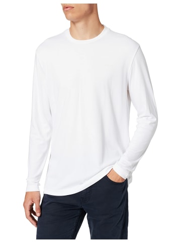 Bugatti Rundhals Langarmshirt für Herren in weiß