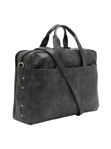 VLD VOi Leather Design City Cowboy Aktentasche Leder 41 cm Laptopfach in schwarz