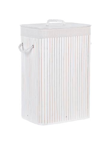 Beliani Wäschekörbe KOMARI in Weiß - (W) 40 x (H) 60 x (L) 30 cm