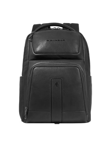 Piquadro Carl Rucksack RFID Schutz Leder 38.5 cm Laptopfach in black