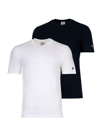 Champion T-Shirt 2er Pack in Weiß/Dunkelblau