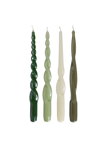 Butlers Butlers Kerzen TWISTED 4er-Set in Salbei