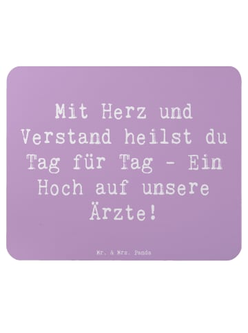 Mr. & Mrs. Panda Mauspad Spruch Arzt Herz Verstand mit Spruch in Lavendeltraum