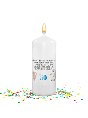 Mr. & Mrs. Panda Geburtstagslicht 50. Geburtstag Maus Pinguin mi... in Weiß