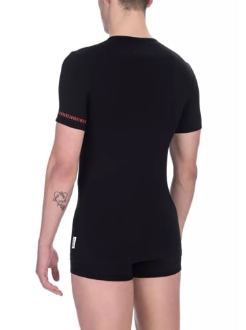 Bikkembergs Rot Schwarz Baumwolle Herren T-Shirt Zwillings- Pack