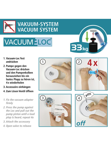 Wenko Mod. Vacuum-Loc® Wandablage Schwarz, Vacuum-Loc® Wandablage Schwarz in Schwarz