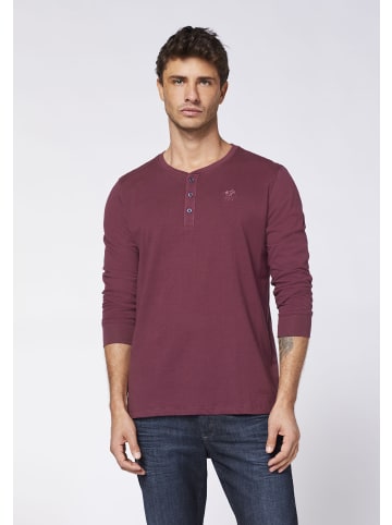 Polo Sylt Longsleeve im Henley-Look in Rot