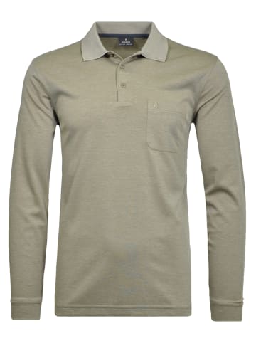 Ragman Poloshirt Langarm in Kitt