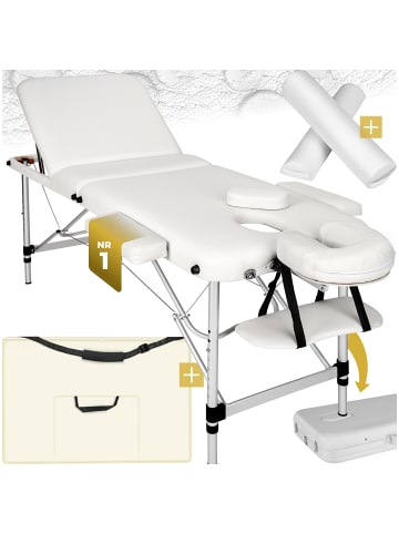 tectake 3 Zonen Massageliege-Set  210 x 95 x 89 cm, weiß