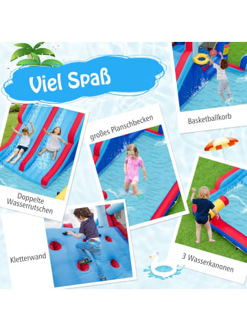 COSTWAY Wasserrutschenpark 644x405x210cm in Bunt