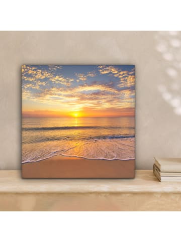 MuchoWow Leinwand Bilder Sonnenuntergang Meer