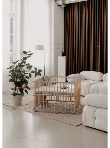 Sämann Sämann Laufgitter mit Matratze Basic - grau/natur - Premium Kollektion