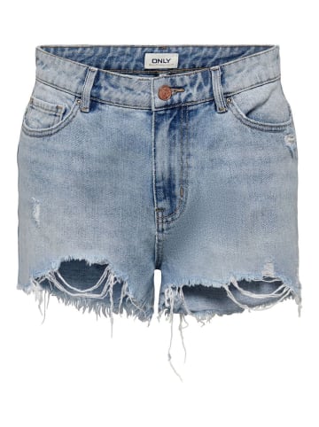 ONLY Kurze High Waist Denim Jeans Shorts Destroyed Design ONLPACY in Blau