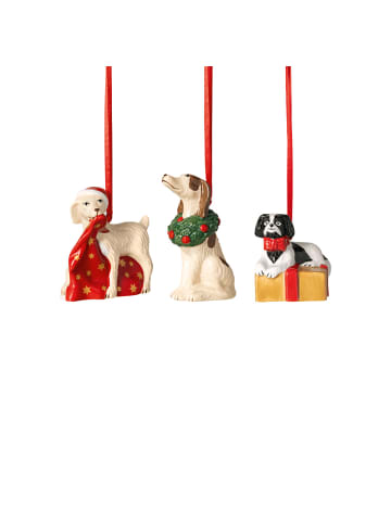 Villeroy & Boch Ornamente Hunde 3tlg. Nostalgic Ornaments in bunt