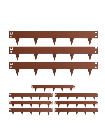 relaxdays 10x Rasenkante in Braun