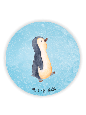Mr. & Mrs. Panda Rund Magnet Pinguin mHerzieren ohne Spruch in Eisblau