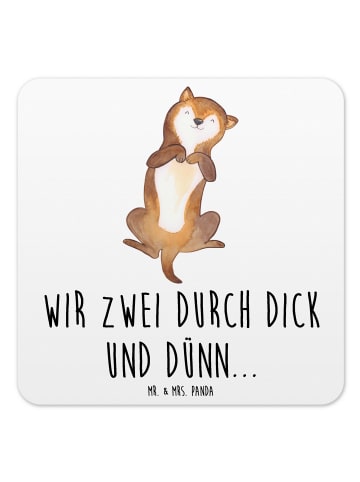 Mr. & Mrs. Panda Untersetzer Set Hund Streicheln mit Spruch in Weiß