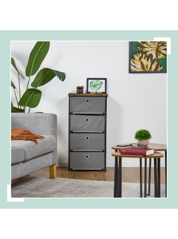 relaxdays Kommode in Grau/ Braun - (B)43 X (H)85 x (T)33 cm