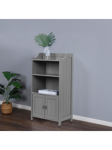 relaxdays Badezimmerschrank in Grau - (B)40,5 x (H)86 x (T)36 cm