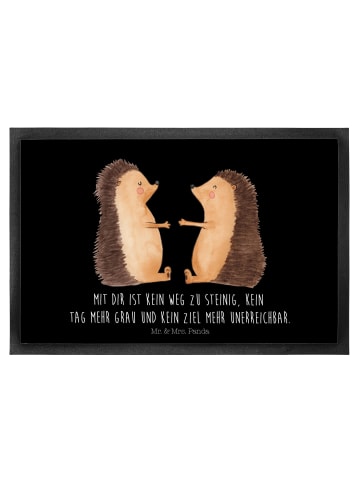 Mr. & Mrs. Panda Fußmatte Igel Liebe mit Spruch in Schwarz