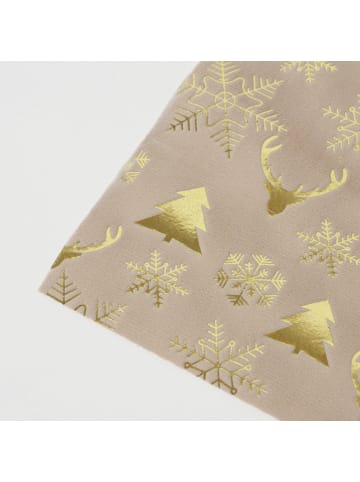 Boltze Läufer aus Polyester mit Weihnachtsmotiv NAINA in Beige, 35 x 0,1 x 152 cm