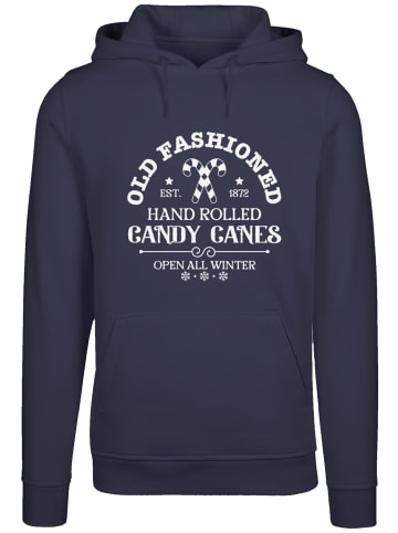 F4NT4STIC Hoodie Cany Canes Retro Christmas Sign in marineblau