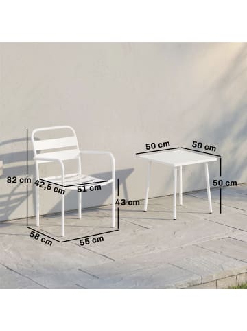 Outsunny Bistro Set in Weiß 55L x 58B x 82H cm