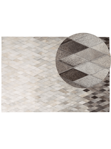 Beliani Patchwork MALDAN in Beige/Weiß/Schwarz - (W) 160 x (H) 0.6 x (L) 230 cm