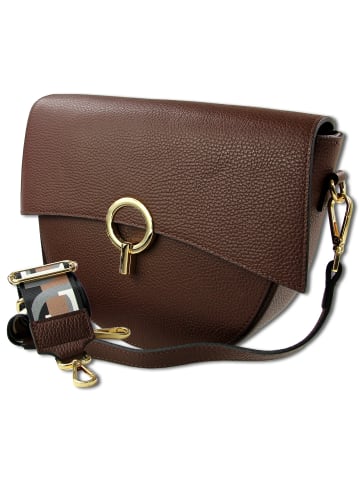 Toscanto Leder Umhängetasche, Citytasche Toscanto Tasche dunkelbraun ca. 30cm