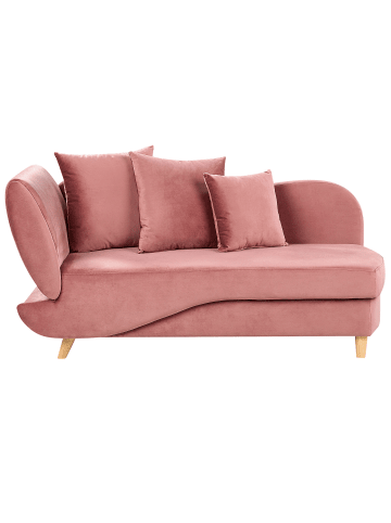 Beliani Chaiselongue MERI in Rosa/Braun - (W) 155 x (H) 76 x (L) 69 cm