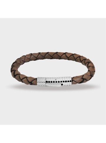 Adeliás Unisex Armband – Armreif aus Leder 21 cm in braun