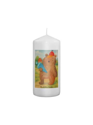 Mr. & Mrs. Panda Weihnachtskerze Bär Schultüte Design ohne Spruch in Weiß