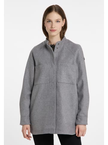 DreiMaster Damen Übergangsjacke Aus Wollgemisch in Grau Melange